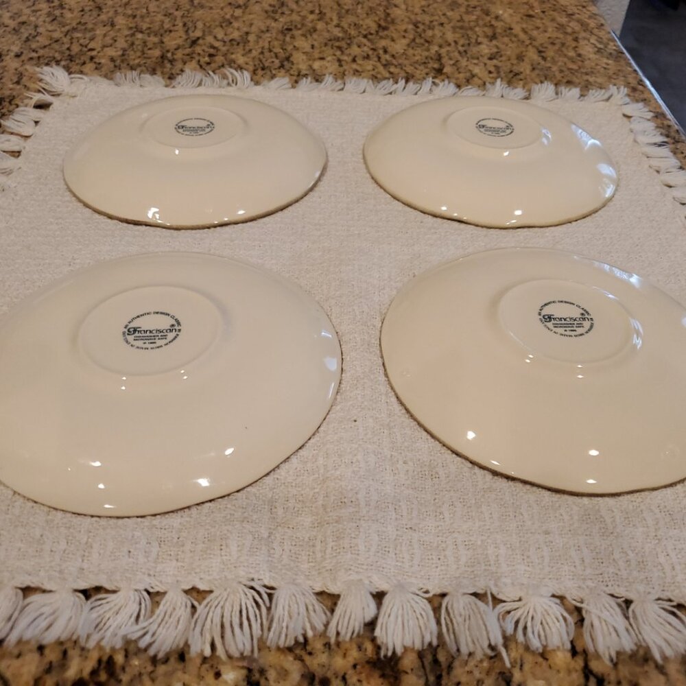 Vintage 1995 Franciscan Johnson Bros SAUCERS DESERT ROSE ENGLAND ~ Set of 4 - Picture 4 of 5